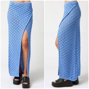 SABO High-Waisted Front Split Knit 190% Cotton Maxi Skirt Size 6
